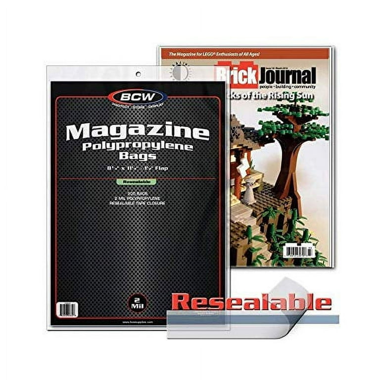 100 BCW MAGAZINE RESEALABLE BAGS - 8 3/4 X 11 1/8 - Walmart.com
