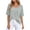 Gray, variant on Women's T-Shirt V-Neck Short Sleeve Casual Loose Fit Dolman Sleeve Top Lightweight Slub Knit Summer Tee, Breathable Solid Color Shirt