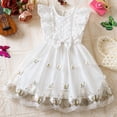 thumbnail image 6 of SonxaHe Infant Girl Elegant Dress Flutter Sleeve Embroidery Evening Gown Kids Stylish Birthday Celebration Dresses White,Size 9-12 M, 6 of 8