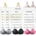 thumbnail image 2 of Fatuov Lace Wire Bras for Women Solid Color Comfort T-Shirt Bra for Outdoor, Push Up Full Coverage Supportive Lightly Lined Bra 46C, Purple, 2 of 4