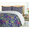 thumbnail image 5 of Ambesonne Paisley Duvet Cover Sets, Classic Persian Welsh, 2-Queen, Indigo and Olive Green, 5 of 7
