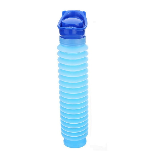 Urinario de emergencia ajustable de 750 ml, mini inodoro portátil retráctil para acampar al aire libre