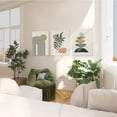 thumbnail image 4 of Neutral Geometric Boho Wall Decor Sun Moon Palm Leaf Beige Green Canvas Artwork, Minimalist Boho Poster Paintings for Bedroom Living Room Bathroom Office Boho Room Decor(12" X 16"x3), 4 of 6