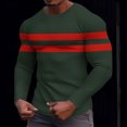 thumbnail image 2 of Wrtxtat Men's Color Block Sweatshirt Waffle Knit Fleece Pullover Crewneck Casual Lightweight Long Sleeve Slim Fit Patchwork Tops Green#01 XXL, 2 of 6