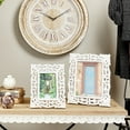 thumbnail image 2 of DecMode 8" x 10" Handmade Intricate Carved White Scroll Photo Frame, 2 of 7