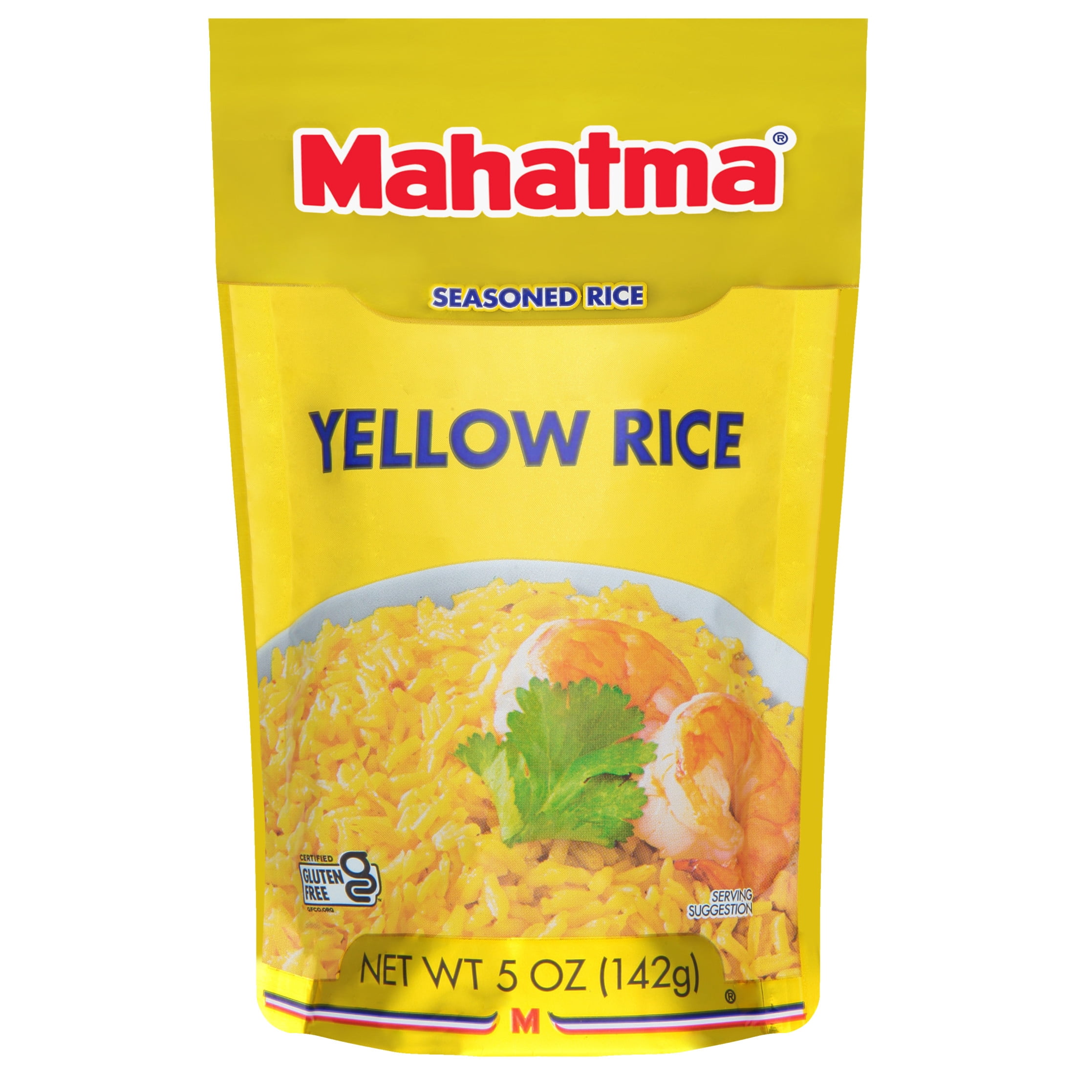 (12 pack) Mahatma Authentic Saffron Yellow Rice, Seasoned Rice with Spices, Gluten Free, 5 oz Bag