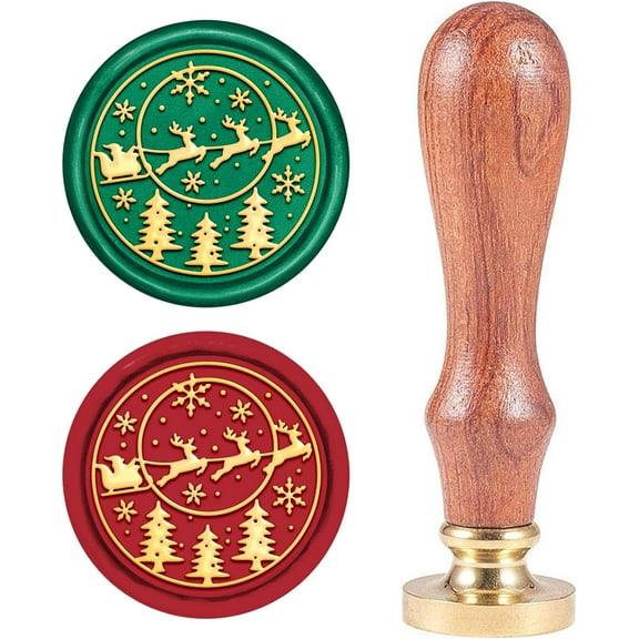 Wax Seal Stamp Set Sealing Wax Stamp Solid Brass Head Wood Handle Retro Brass Stamp Kit Removable for Envelopes Invitations Gift Card Deer 83x22mm