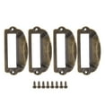 thumbnail image 4 of Tbest 4PCS Label Pulls Antique Green Bronze Medicine Cabinet Frame Pulls Card Drawer, 4 of 8