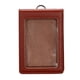 thumbnail image 3 of Funda para tarjetas con porta credencial, suave, reutilizable, con ventana transparente, tipo vertical Rojo marrón, 3 of 9