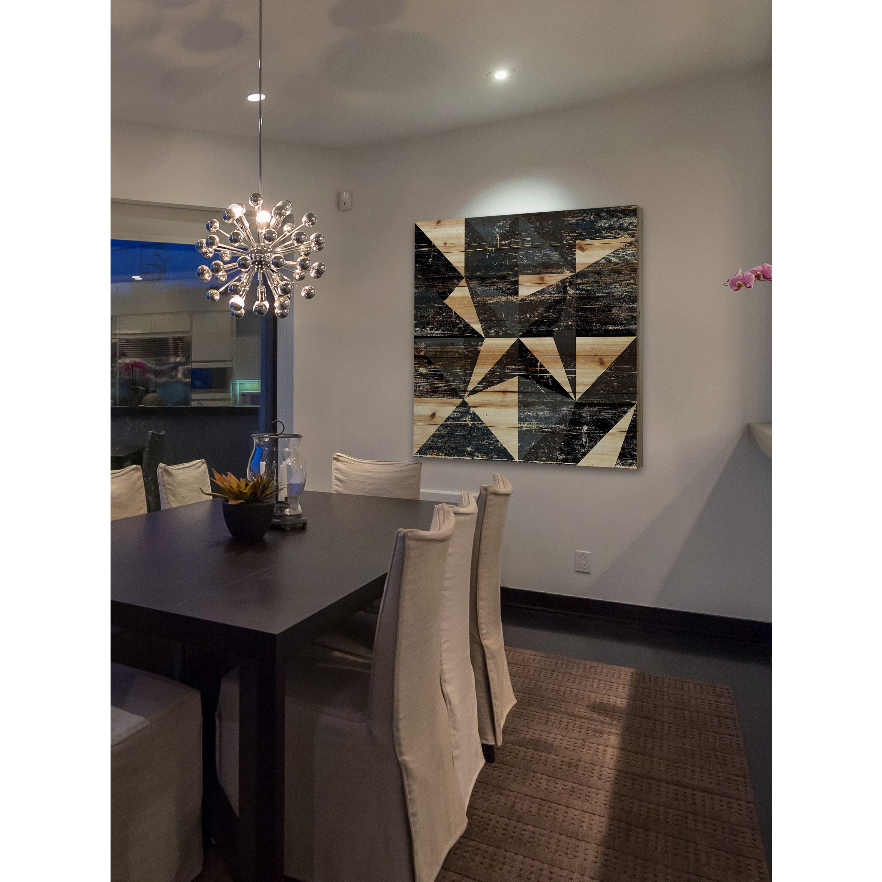 "Dimensional Star" Painting Print on Natural Pine Wood
