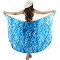 thumbnail image 5 of HAPPY BAY Women's Swimwear Summer Wraps Beach Bikini Long Vacation Swim Cover up Pareos Bathing Suit Beachwear Sarong Coverups One Size Azure, Floral, 5 of 5