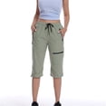 thumbnail image 3 of BUIGTTKLOP Women's Capri Pants Lightweight Quick Dry Cargo Hiking Capris Travel Casual Cropped Pants Zipper Pockets, 3 of 6