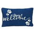 thumbnail image 4 of Jordan Manufacturing 12" x 16" Dogs Welcome Navy Novelty and Buffalo Check Reversible Rectangular Outdoor Lumbar Throw Pillow with Welt, 4 of 10