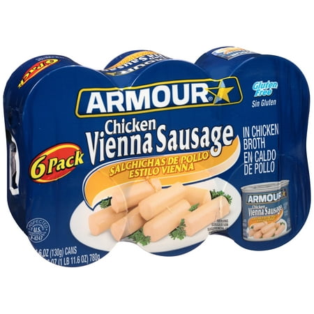 (12 Cans) Armour Chicken Vienna Sausage, 4.6 oz (Best Chicken Sausage Brands)