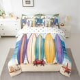 thumbnail image 2 of Erosebridal Cartoon Surfboard Bedding Twin Size, Red Crab Bedding Sets Twin Size, Marine Ocean Reversible Bed Set, Ultra Soft Room Decoration, 7 Pieces, 2 of 6