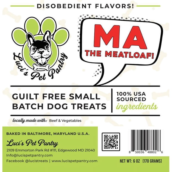 Ma' The Meatloaf "Beef & Vegetable Biscuits" Dog & Puppy Treats! 6 oz. Treat Bag of Yummy Goodness!