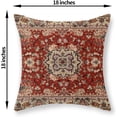 thumbnail image 5 of Boho Pillow Covers 18x18 Inch Set of 2, Vintage Red Floral Decor Farmhouse Throw Pillows Ethnic Design Decorations Carpet Pattern Bohemian Pillowcase Linen Outdoor Cushion Case for Couch Sofa, 5 of 6