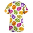thumbnail image 3 of Luxalzxs Womens Scrub Tops Short Sleeve V-Neck Medical Uniform Easter Eggs Printed Pockets Blouse Nursing Uniforms Workwear, 3 of 4