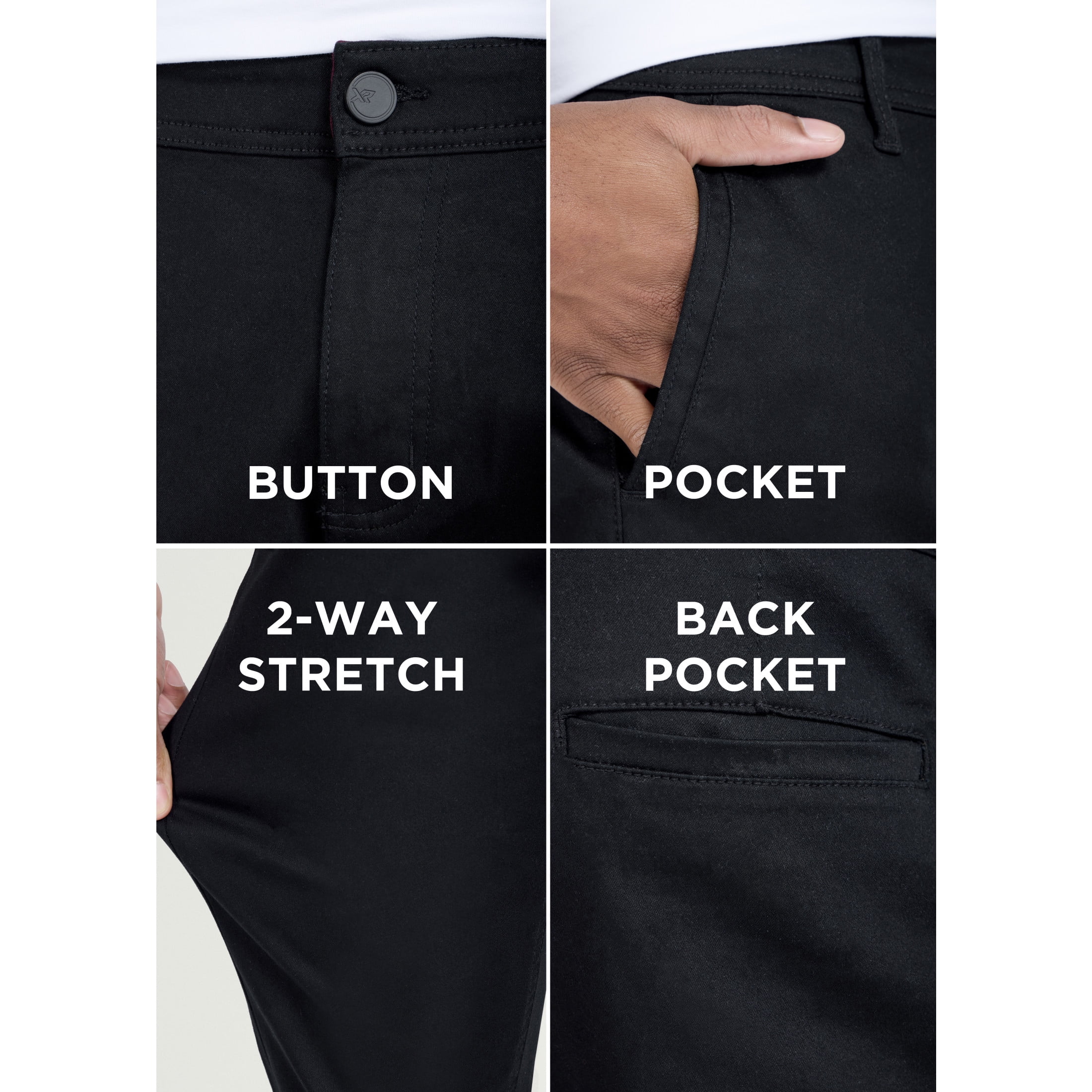 phenomenon Röntgen pants X RAY JEANS Mens Slim Fit Stretch Commuter Pants, Black