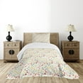 thumbnail image 4 of Ambesonne Abstract Quilted Bedspread Set 2 Pcs, Dot Swirls Retro Look, Twin Size, Multicolor, 4 of 5