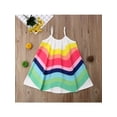 thumbnail image 4 of Hirigin Kids Baby Girls Rainbow Princess Dress 1-6 Years Sleeveless Sling Stripe Beach Party Dress, 4 of 7