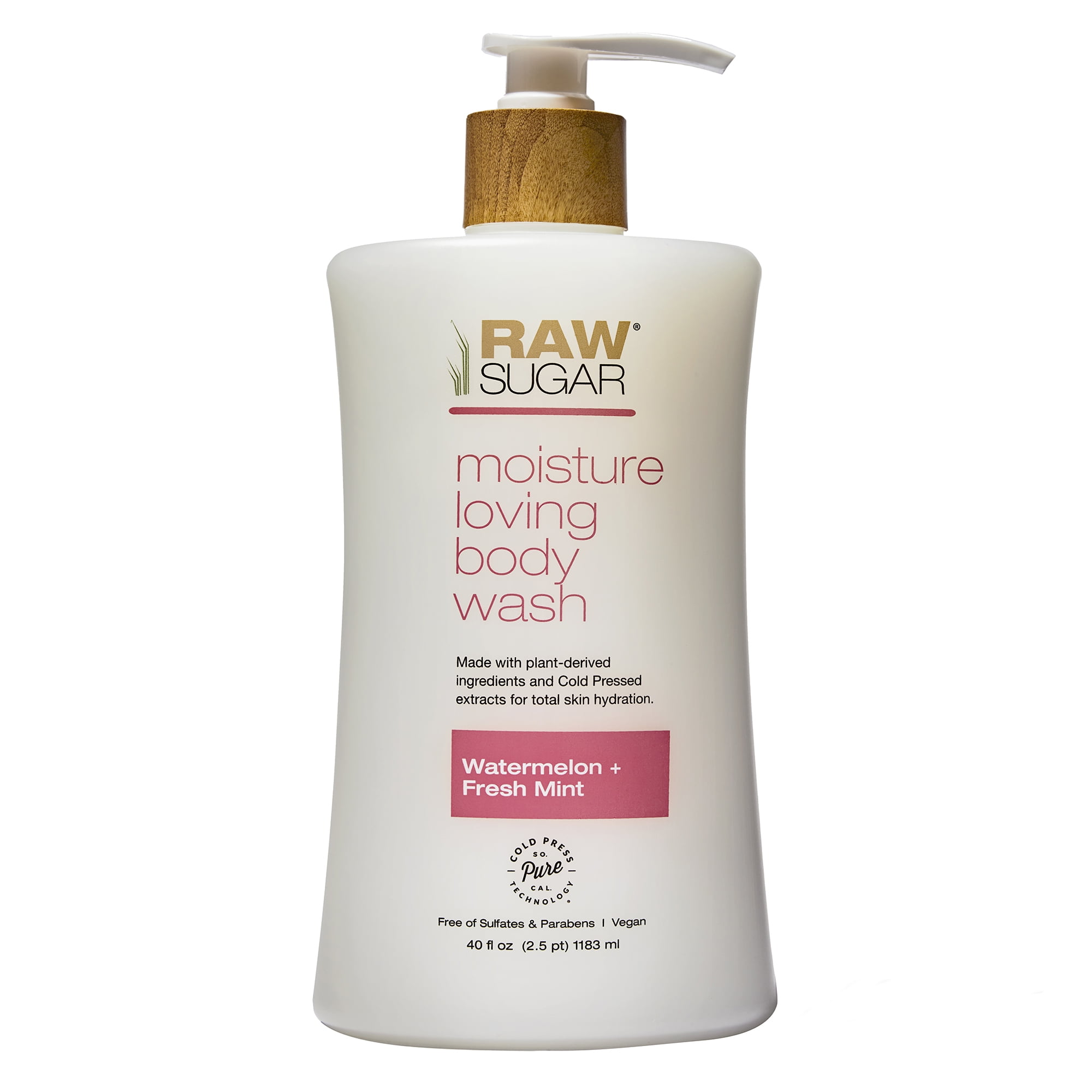 Raw Sugar Moisture Loving Body Wash, Watermelon and Fresh Mint, 40 fl