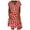 Red, variant on IROINNID Plus Size Casual Dresses For Women Daisy Printed V-Neck Short Sleeve Loose Knee-Length Dress Summer