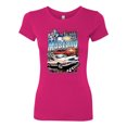 thumbnail image 2 of Wild Bobby, Mustang Untamed American Spirit Ford Cars and Trucks Women Slim Fit Junior Tee, Raspberry, Medium, 2 of 6