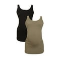 thumbnail image 5 of LVMA1000 - 2 Pack- 100% premium Cotton - Women Maternity Tank Top 2 piece Set, 5 of 11