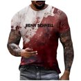 thumbnail image 1 of T-shirt à Manches Courtes Col Rond Imprimé Thème Halloween Festival Carnaval pour Hommes, 1 of 4
