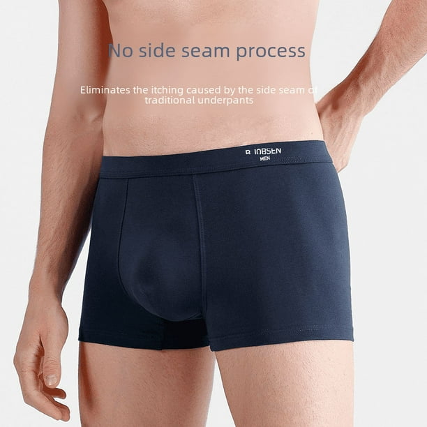 Ropa interior para hombre de algodón puro, ángulo plano, antibacteriano, talla grande, cintura media, secado rápido, cuatro esquinas, ropa interior transpirable para hombre