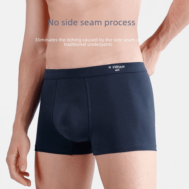 Ropa interior para hombre de algodón puro, ángulo plano, antibacteriano, talla grande, cintura media, secado rápido, cuatro esquinas, ropa interior transpirable para hombre