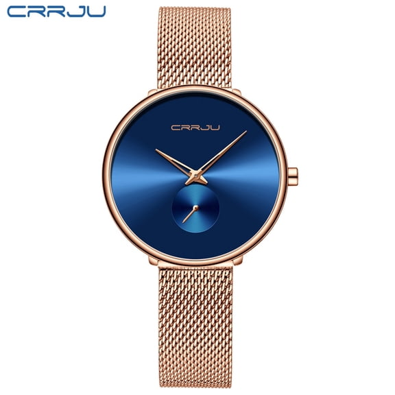 CRRJU Women Watches Luxury Wrist watch relogio feminino Clock for Women Milanese Steel Lady Rose Gold Quartz Ladies Watch New
