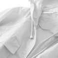 thumbnail image 6 of Nooxsoe Women's Cotton Linen Sun Protection Shirts Hoodie Long Sleeve Crinkled Gauze Sheer Drawstring Hood Muslin Button Down Shirt Women Muslin Shirt Business Casual Outfits for Women White 2XL, 6 of 6