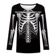 thumbnail image 5 of Women's Graphic Print Tee, Crew Neck 3/4 Sleeve Top, Fall Shirt for Halloween Casual Wear, 5 of 5