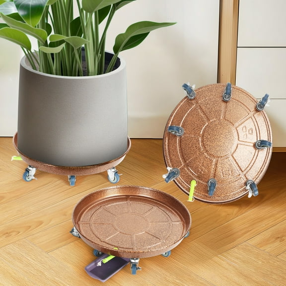 Andvari Plant Caddy, Rolling, Heavy Duty 2Pcs 20in, with wheels and drainage, for indoor outdoor plants.