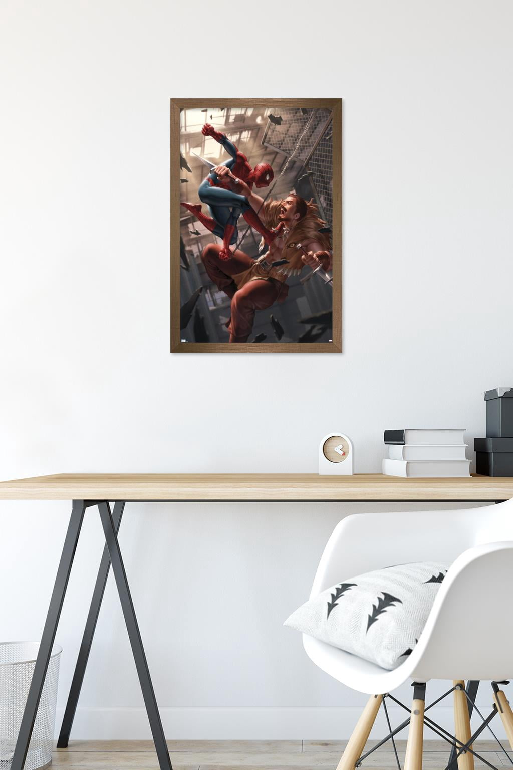 Marvel Comics - Spider-Man - Battle with Kraven Wall Poster, 14.725" x 22.375", Framed