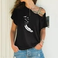 thumbnail image 2 of AMERTEER T-Shirt Décontracté à Manches Courtes Irrégulières Croisé pour Femmes, 2 of 6
