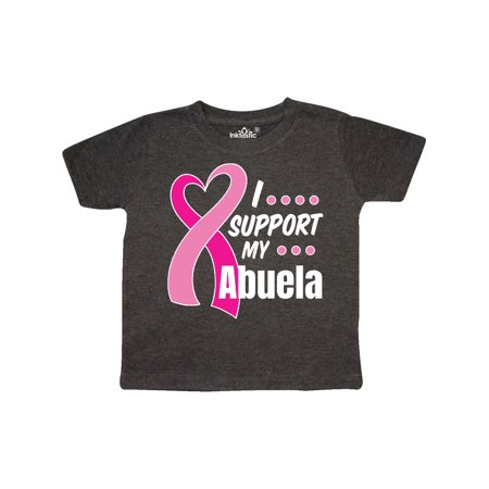 

Inktastic Breast Cancer Awareness I Support My Abuela with Pink Ribbon Gift Toddler Boy or Toddler Girl T-Shirt