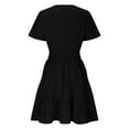 thumbnail image 5 of Oplxuo Women's Casual Dresses 2025 Summer Spring V Neck Short Sleeve Sundress Smocked Waist A Line Tiered Mini Dress, 5 of 7
