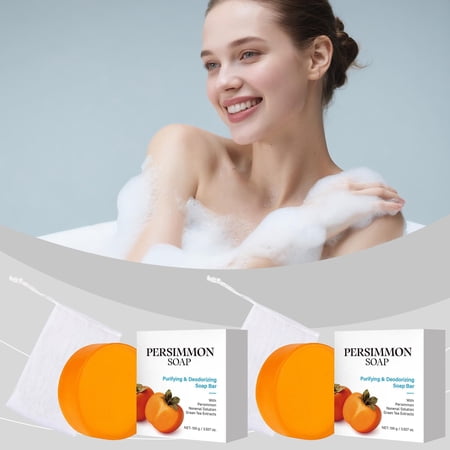 potrochi Beauty and Personal Care for Women Persimmon Soap Bar For Body Odor Persimmon And Green Tea Extract For Men And Women Gentle On All Types Natural Body Odor Soap 100g A
