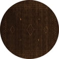 thumbnail image 1 of Ahgly Company Indoor Round Abstract Orange Contemporary Area Rugs, 4' Round, 1 of 1