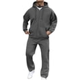 thumbnail image 3 of Sweatsuits for Men 2 Piece Long Sleeve Full Zip Hooded Sweatshirt and Elastic Waist Joggers Athletic Tracksuit, 3 of 5