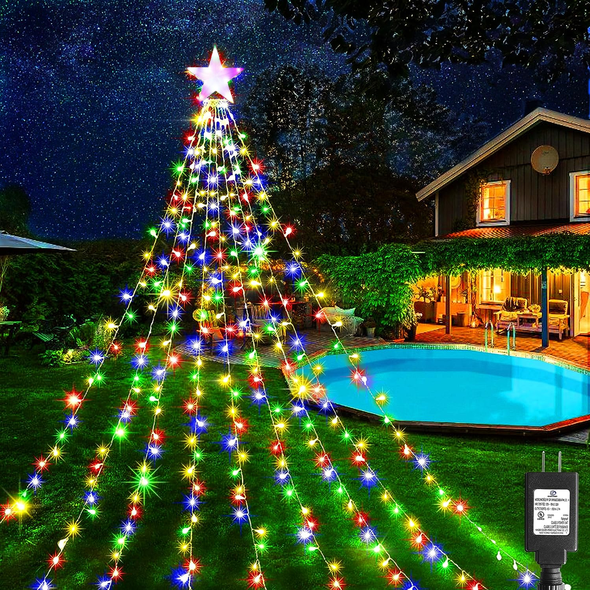COCOBELA 298 LED Multicolor Waterfall Christmas Lights, 8 Modes photo 8