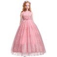 thumbnail image 3 of IBTOM CASTLE Girls Flower Vintage Lace Princess Long Dress for Kids Tulle Pageant Formal Party Wedding Floor Dance Evening Gown 11-12 Years Pink, 3 of 8