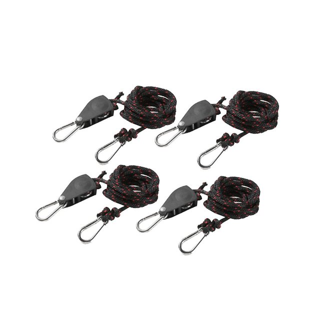 4 piezas Tensor de cuerda de viento para carpa Polea ajustable con mosquetón Sujetador de cuerda para acampar al aire libre y senderismo Tensor de tapón