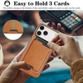 thumbnail image 5 of 2 In 1 Functuon Case for iPhone 17 Pro, PU Leather Detachable Magnetic Card Bag, Support Magnetic Wireless Charger, Shockproof Protective Lightweight Phone Cover for iPhone 17 Pro, Brown, 5 of 8