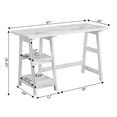 thumbnail image 6 of Convenience Concepts Designs2Go 30 in. Tall Trestle Desk w/ Shelves, White Faux Marble/White, Adult, 6 of 7