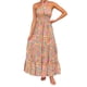 thumbnail image 3 of VISgogo Vestido de mujer con cuello halter, estampado de flores, sin mangas, sin espalda, dobladillo con volantes, vestido largo VISgogo moda, 3 of 7