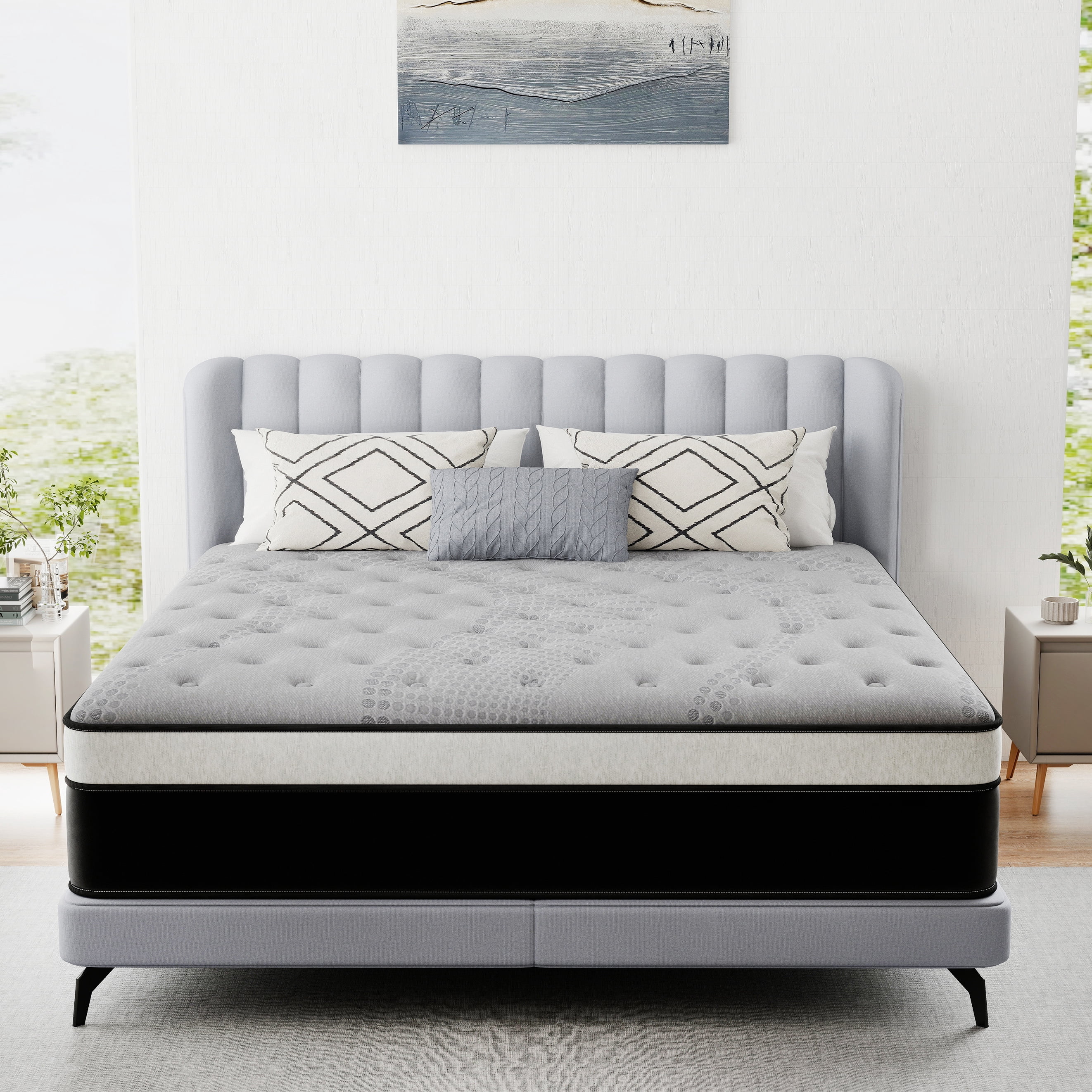 lemontalking 12 Inch Twin Gel Memory Foam Hybrid Mattress Pocket Spring In A Box Medium Firm